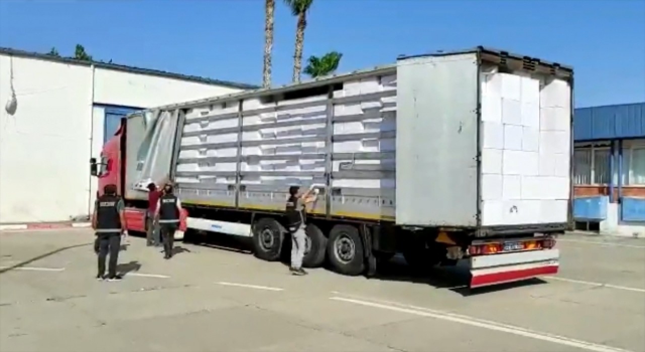 Mersin’de 18 milyon makaron ele geçirildi