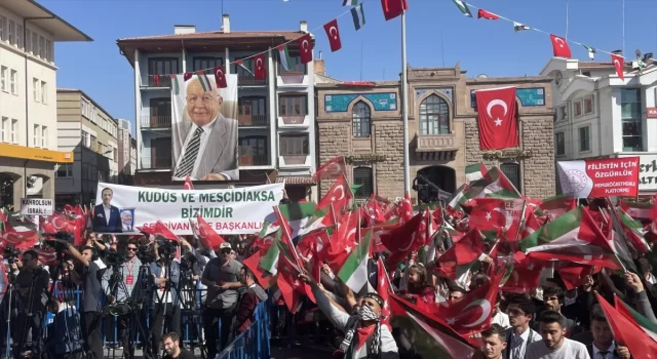 Konya’da ”Özgür Filistin” mitingi yapıldı