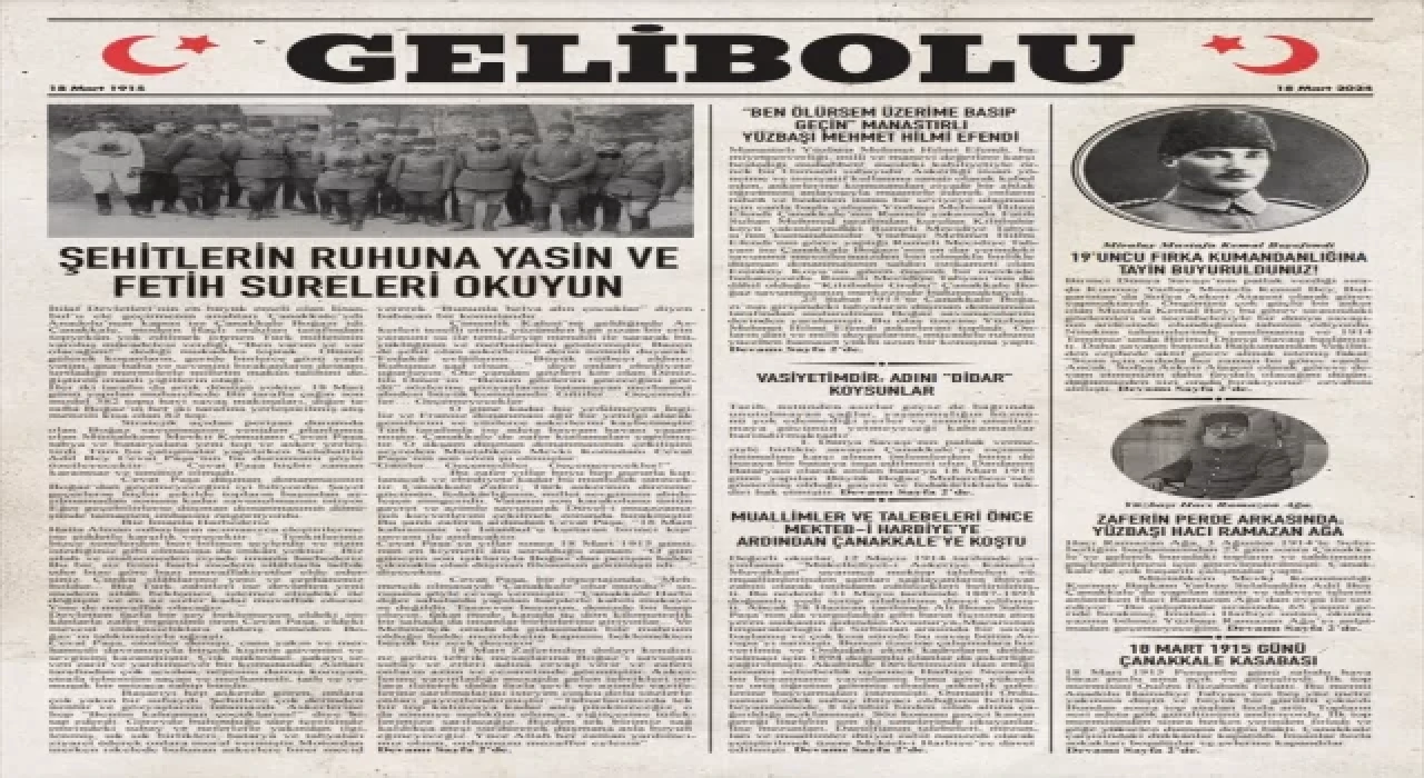 Çanakkale’de 18 Mart’a özel ”Gelibolu Gazetesi” yayımlandı