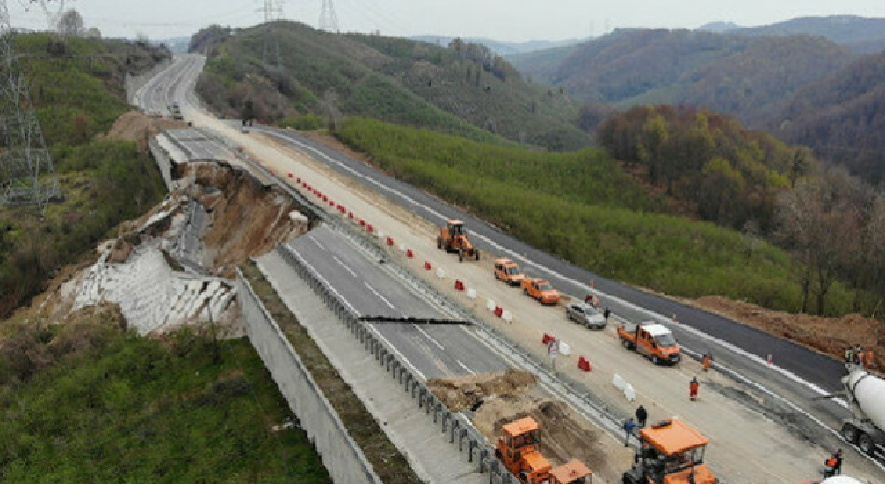 Heyelan nedeniyle çöken yol ulaşıma açıldı