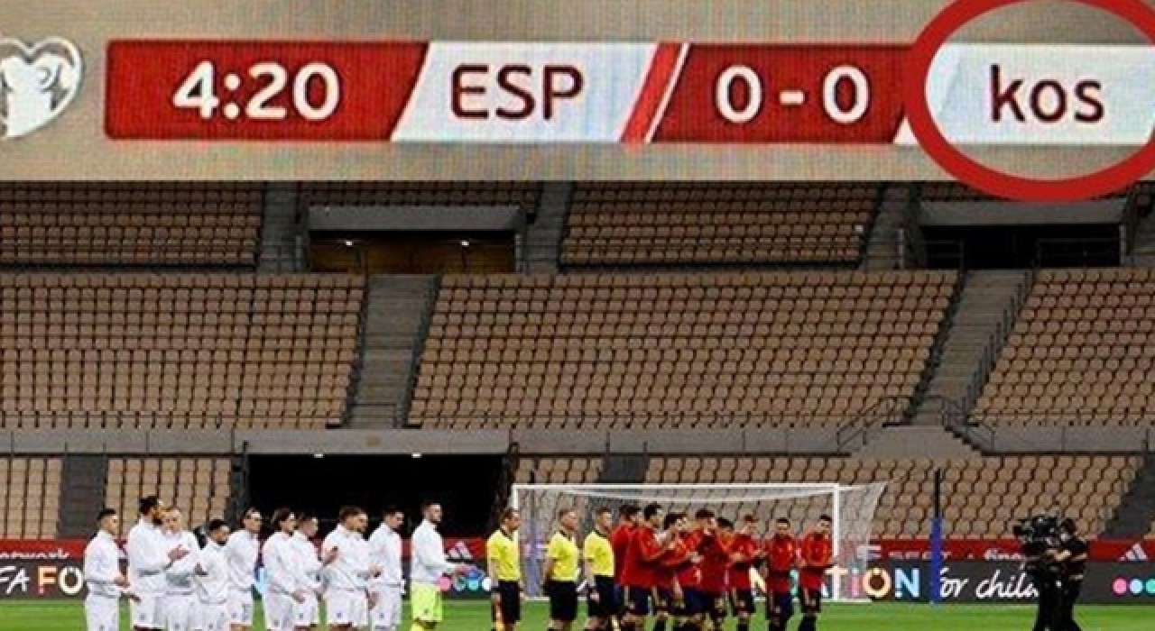 İspanya'nın "tanımadığı" Kosova'nın ismi, maç yayınında küçük harflerle yazıldı