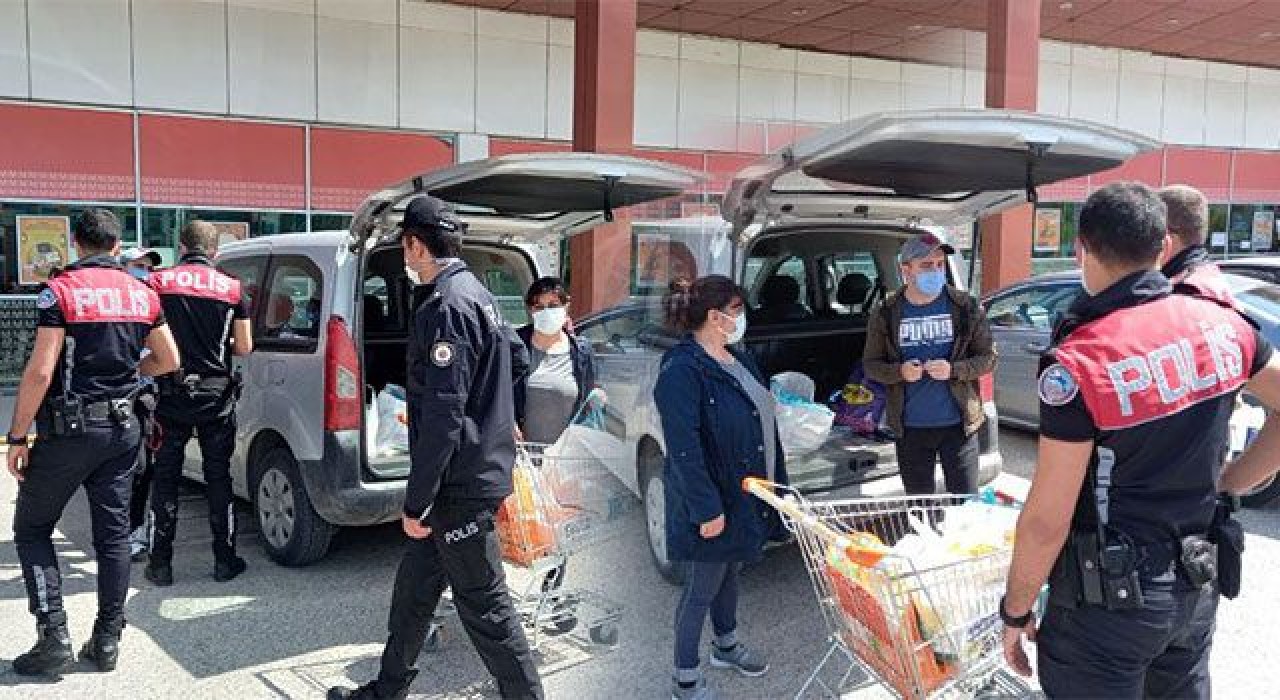 Markete aracıyla gidenlere ceza uygulandı