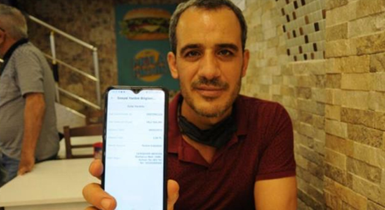 İki çocuk babasına 1 liralık gıda yardımı