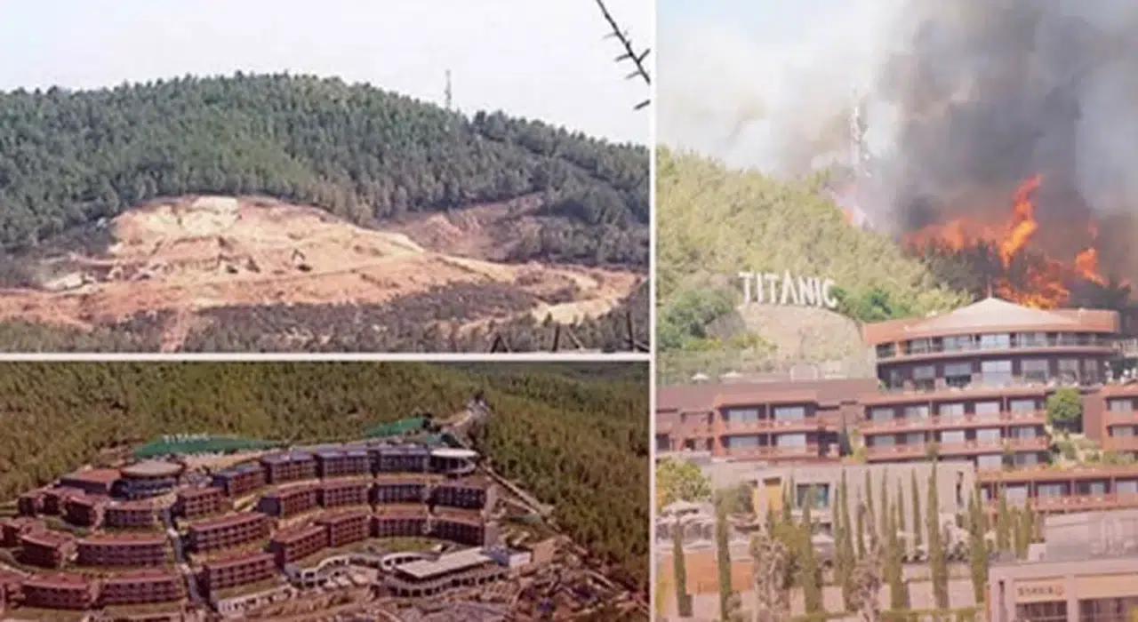 Yangın sonrası dikilen otel, yangın nedeniyle tahliye edildi