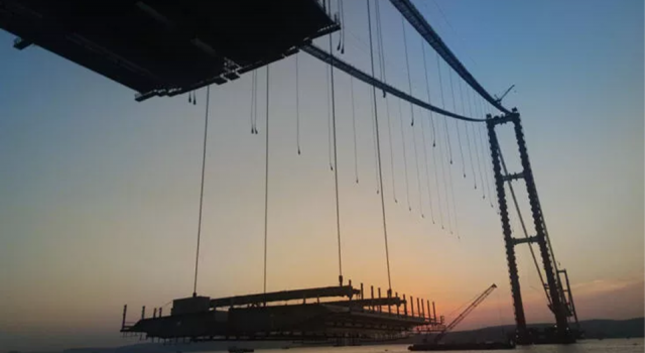 Çanakkale Köprüsü'nün 29’uncu tabliye bloku yerleştirildi