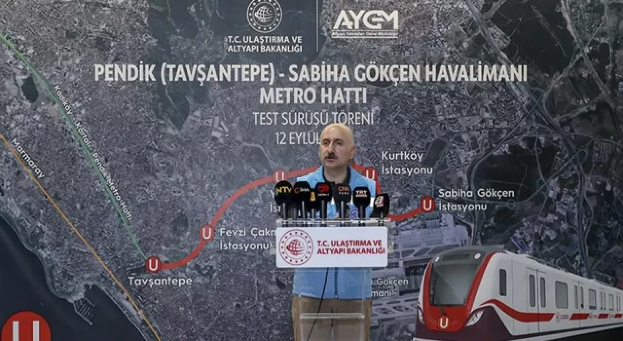 Pendik-Sabiha Gökçen Havalimanı Metro Hattı 2 Ekim Pazar günü hizmete açılıyor