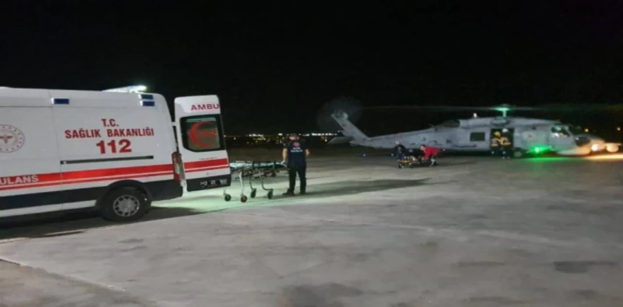 Gökçeada’dan iki hasta Çanakkale’ye ’hava’dan sevk edildi