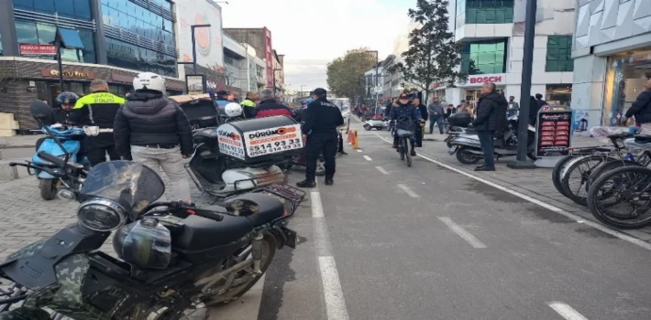 Düzce’de trafiğe kapalı yolda motosiklet denetimi