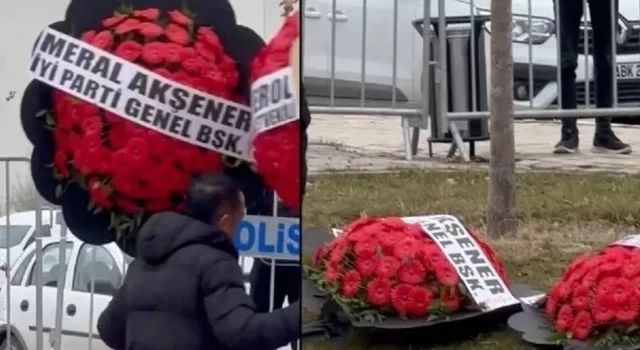 Akşener ve CHP'li vekilin şehit cenazesine gönderdiği çelenk indirildi