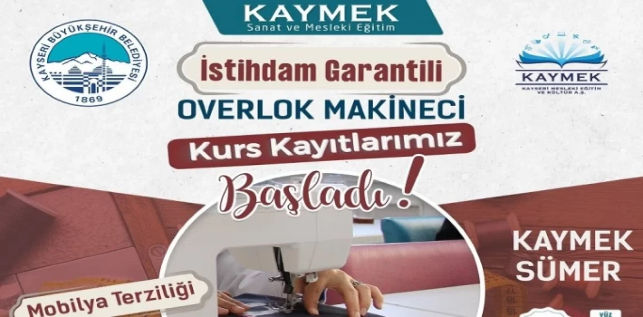 Kayseri Büyükşehir’den istihdam garantili overlok kursu