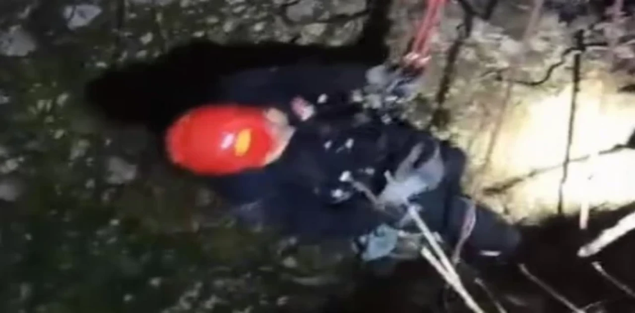 Kayseri’de 15 metrelik kuyuya düşen inek 3 saatte kurtarıldı