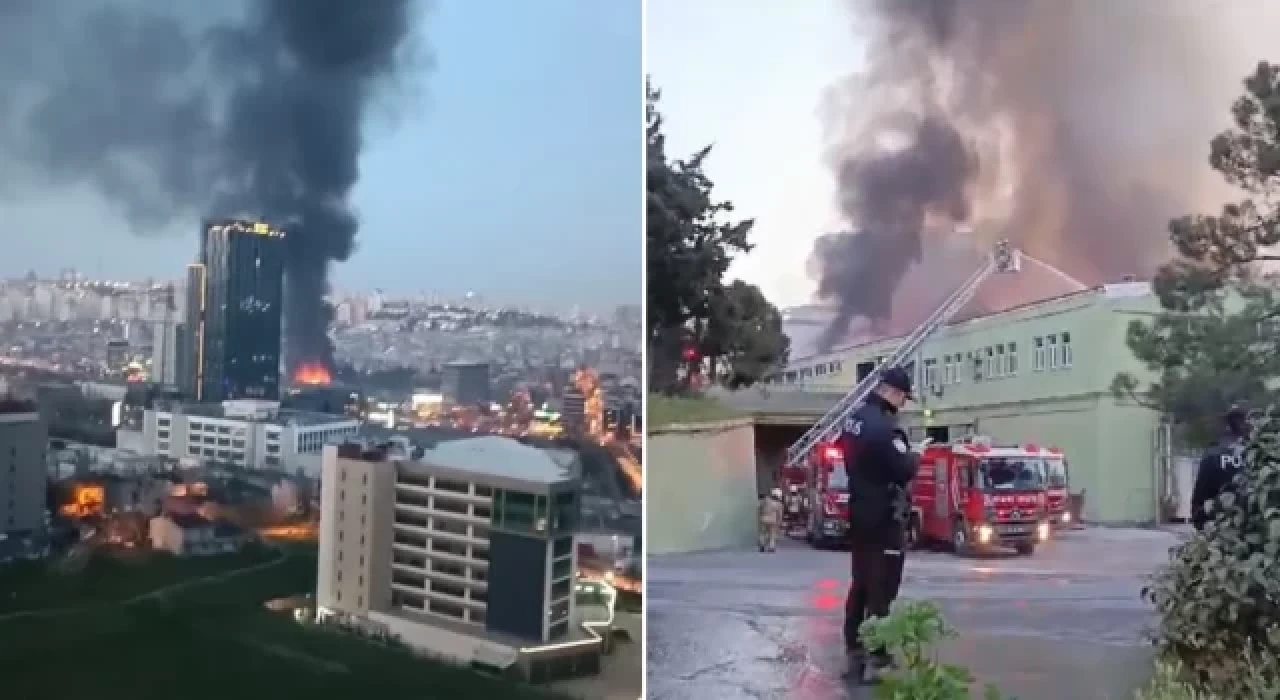 Küçükçekmece'de halı fabrikasında yangın