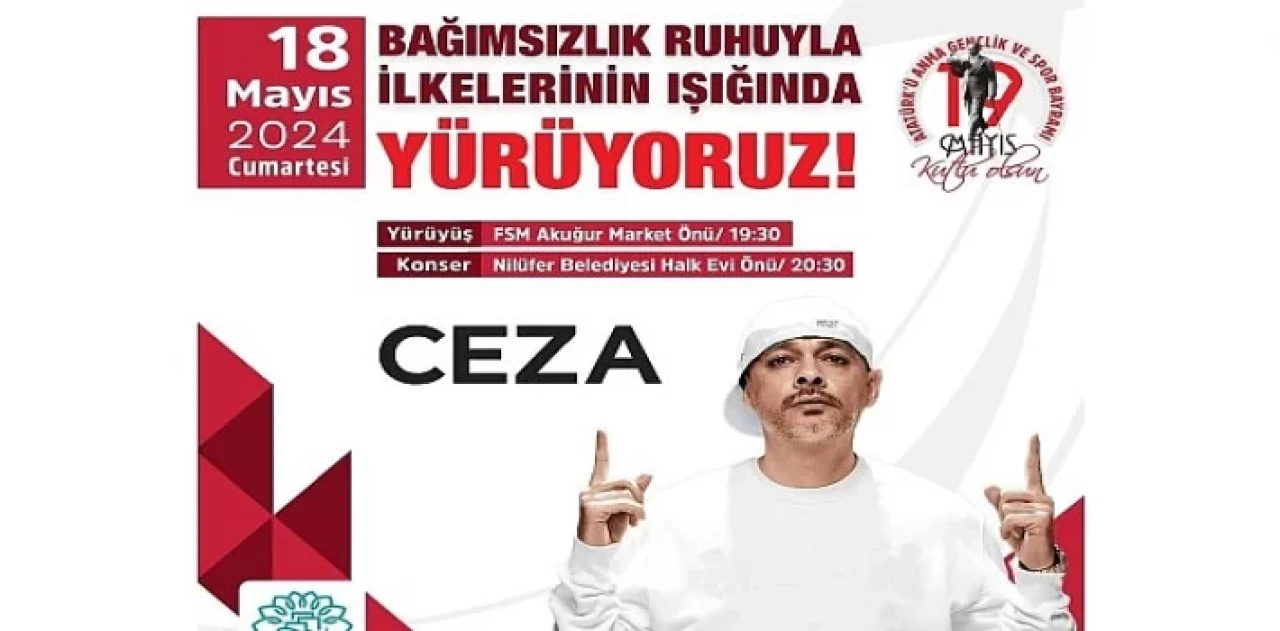 Nilüfer Belediyesi’nin 19 Mayıs Atatürk’ü Anma, Gençlik ve Spor Bayramında Ceza ile Kutlanacak