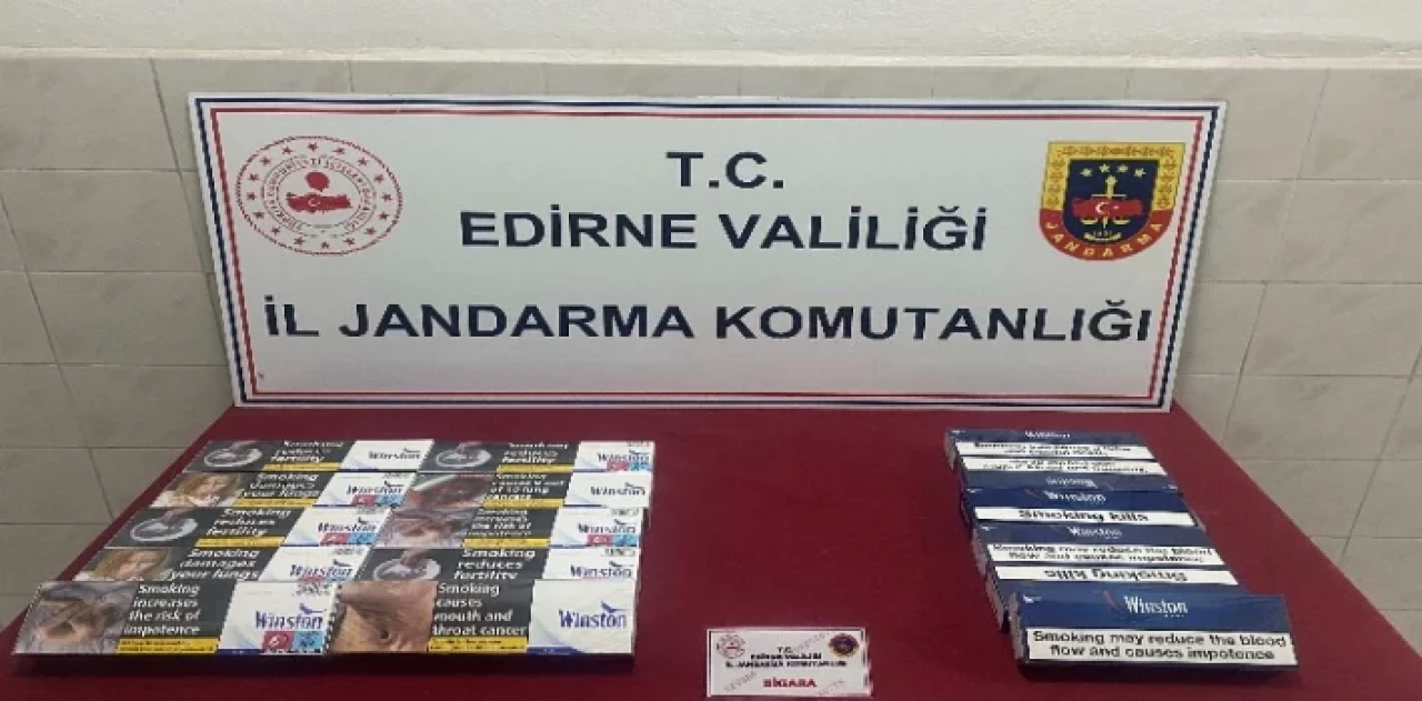 Edirne Enez’de 16 karton kaçak sigara ele geçirildi