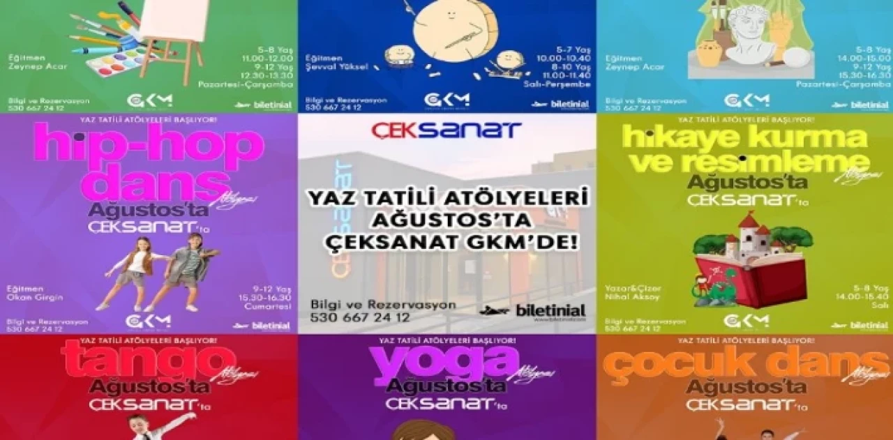 Yaz tatili atölyeleri Ağustos’ta ÇEKSANAT GKM’de 
