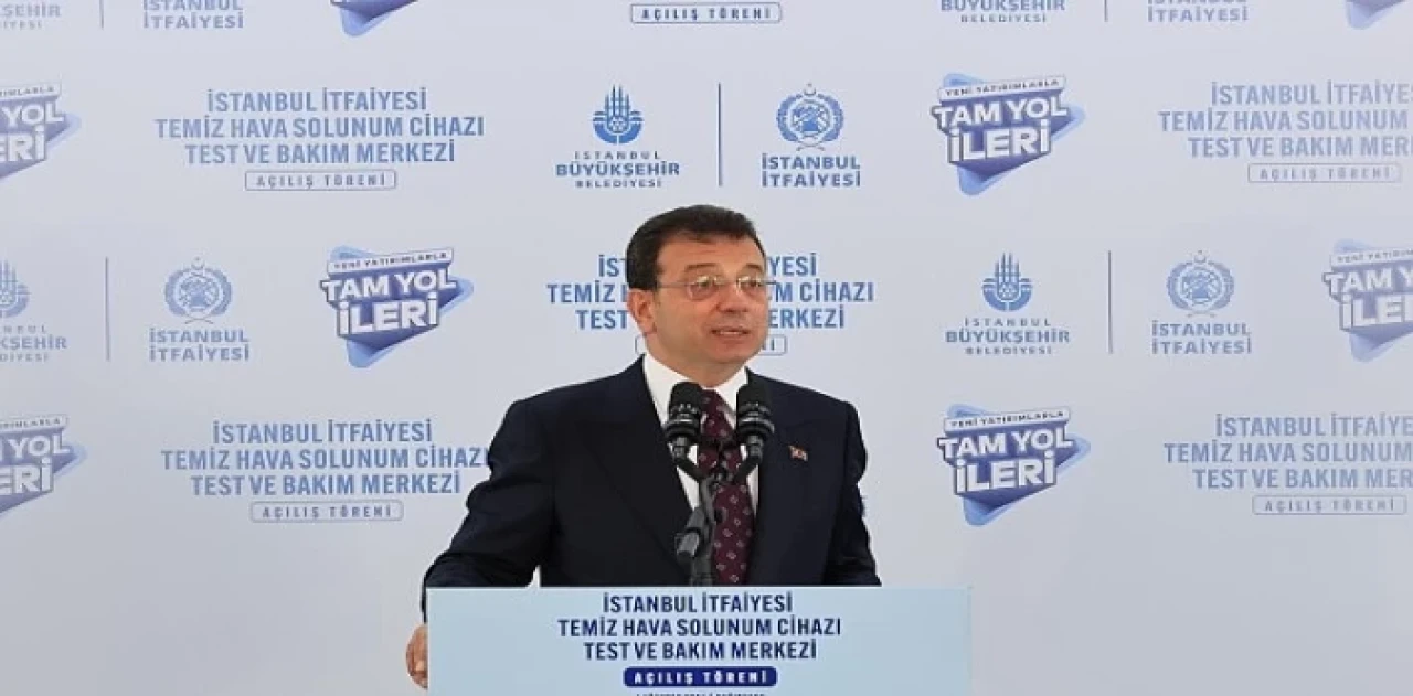 Ekrem İmamoğlu, İstanbul İtfaiyesi’ni dışa bağımlı olmaktan kurtaracak 'Temiz Hava Solunum Cihazı Test ve Bakım Merkezi’ açılışında konuştu
