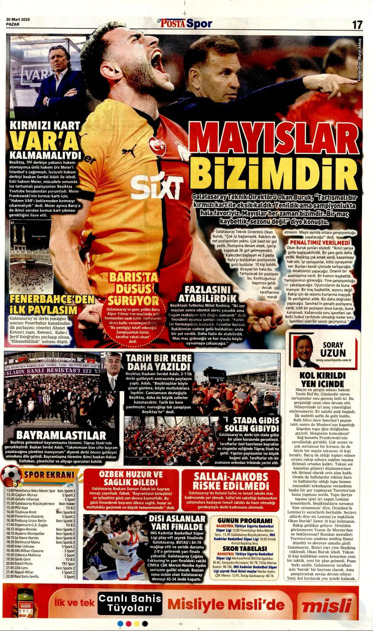 Beşiktaş’ın derbi zaferi gazetelere nasıl yansıdı? 18