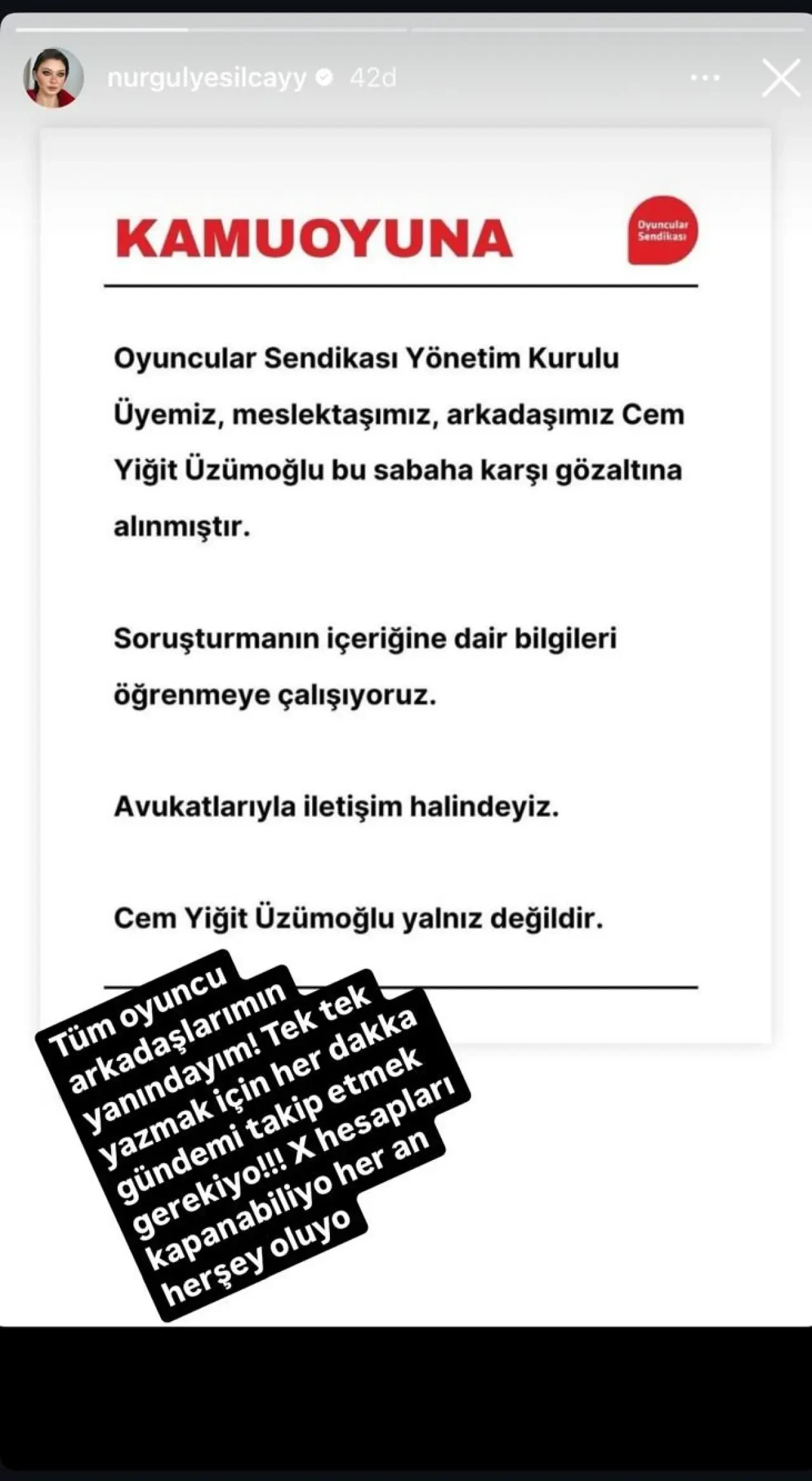 Gözaltına alınan  Cem Yiğit Üzümoğlu'na ünlü isimlerden destek 5