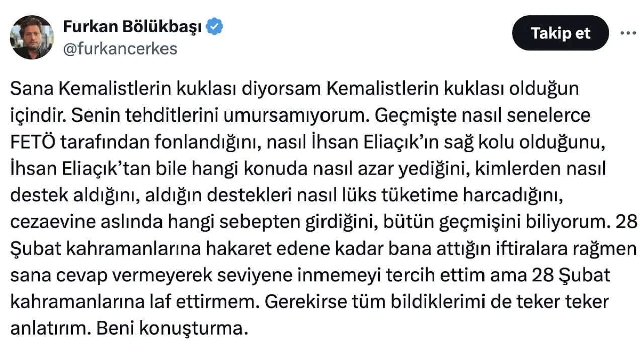 Fatih Tezcan ile Furkan Bölükbaşı birbirine girdi: İspatlamazsa o... çocuğudur 1