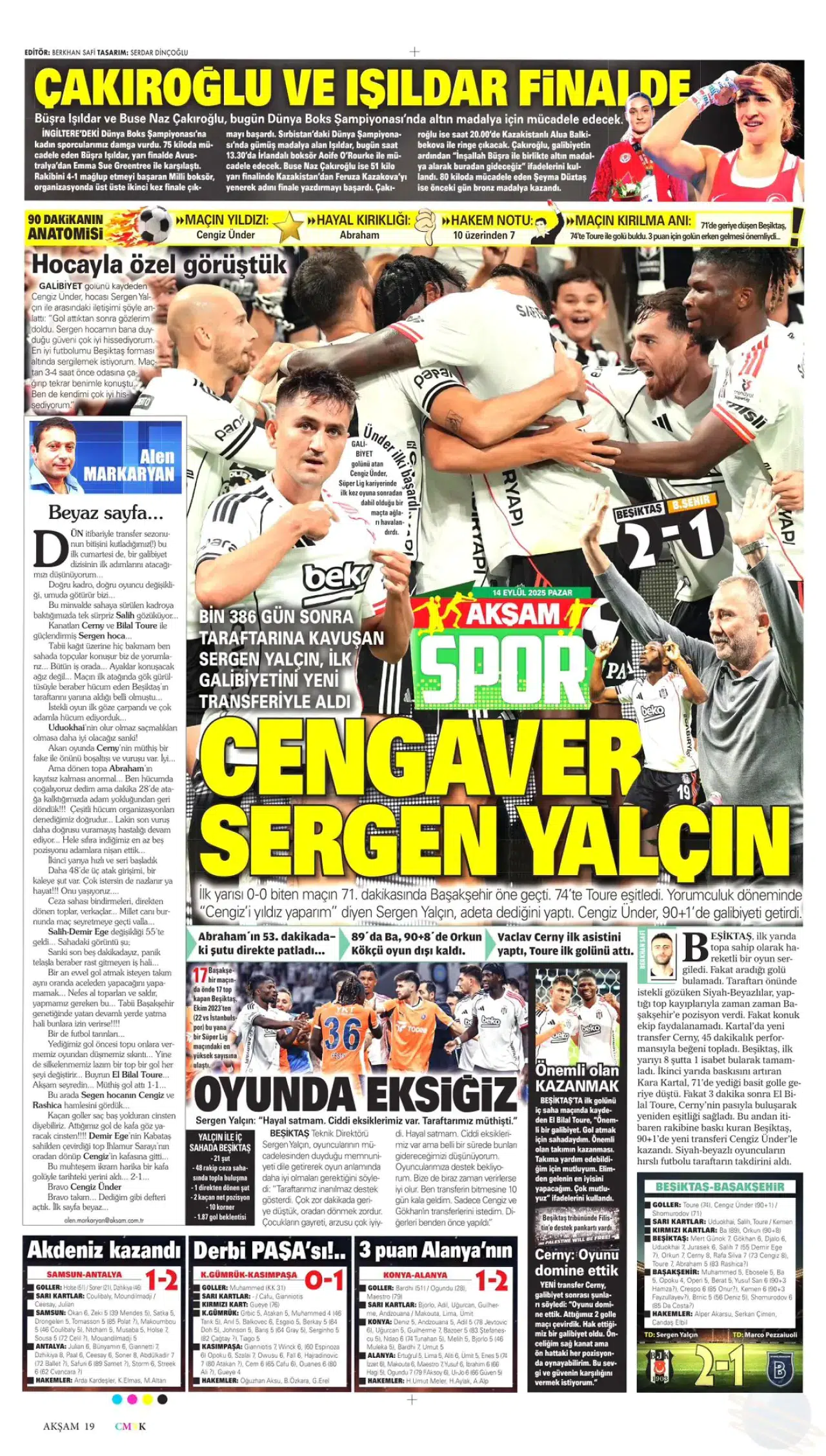 Beşiktaş’ın Başakşehir galibiyetinin manşetlerde yansıması 6