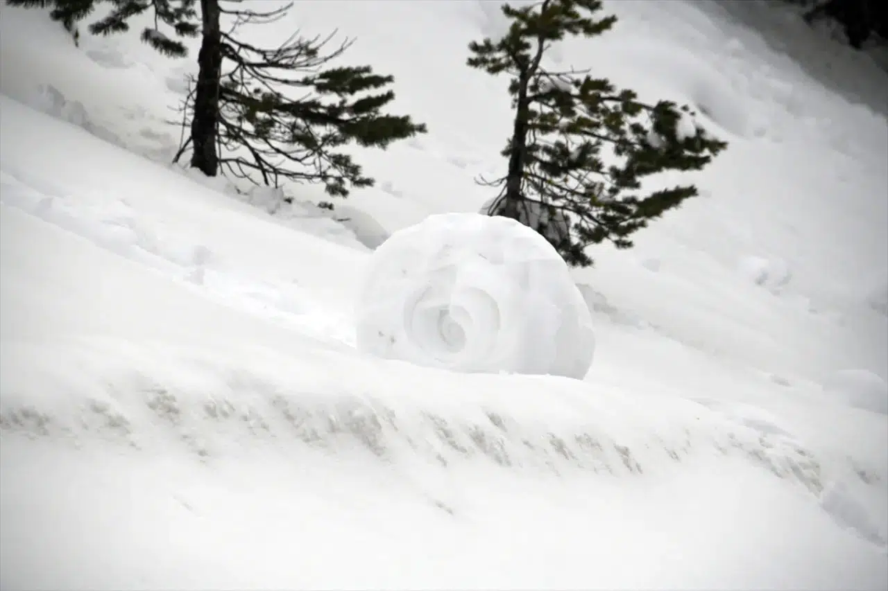 Ilgaz Dağı'nda nadir doğa olayı: Kar ruloları hayran bıraktı 6