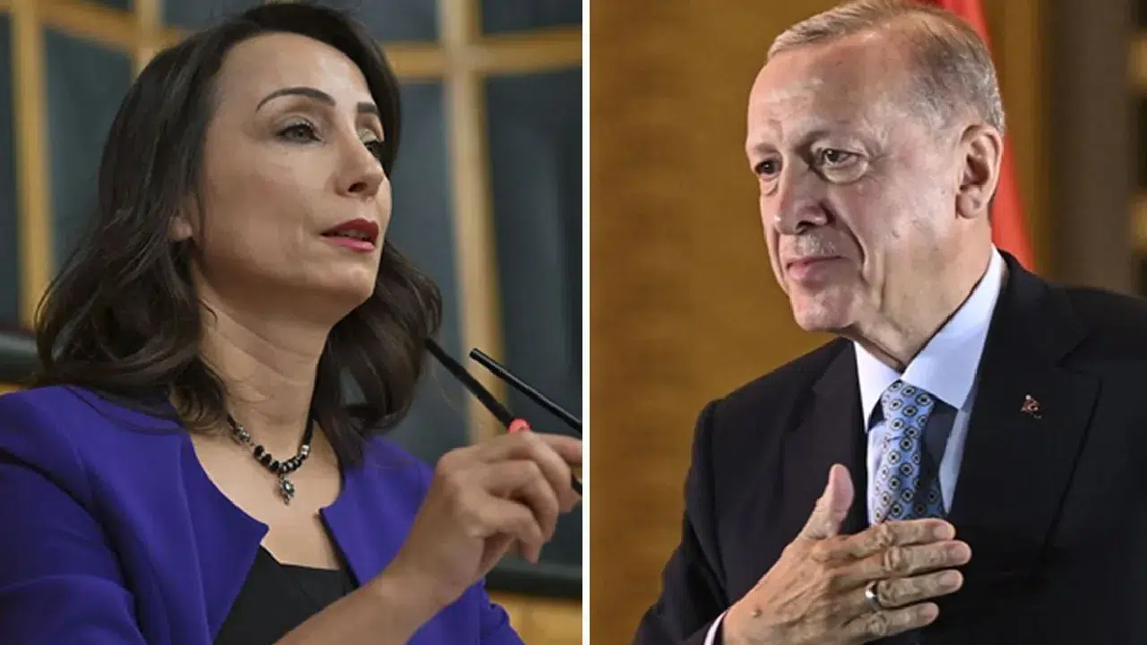 Cumhurbaşkanı Erdoğan, Tülay Hatimoğulları ile resepsiyonda tokalaştı