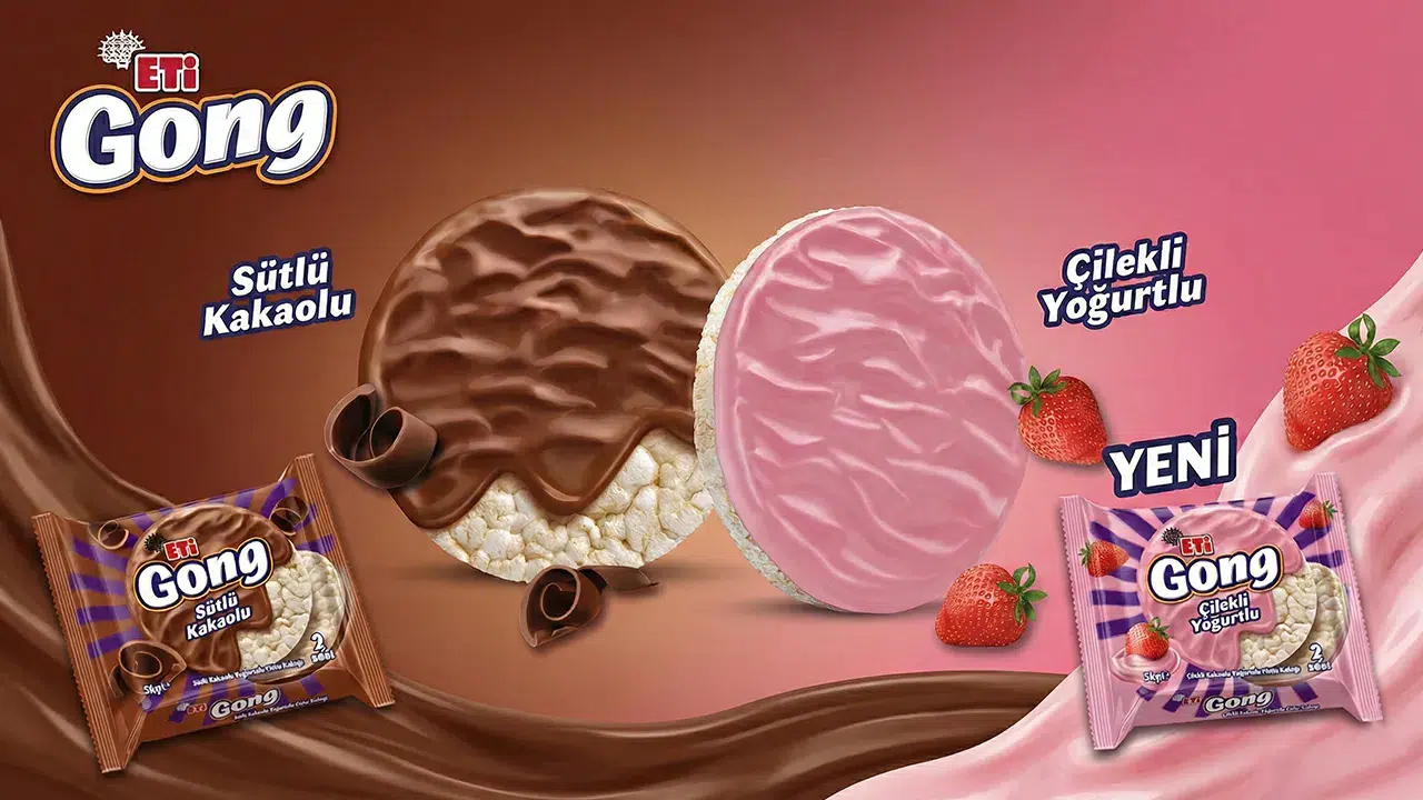 ETİ Gong’dan ezber bozan hamle: Tuzlu atıştırmalık efsanesi 'Sütlü Kakaolu' ve 'Çilekli Yoğurtlu' çeşitleriyle tatlı dünyasına adım attı