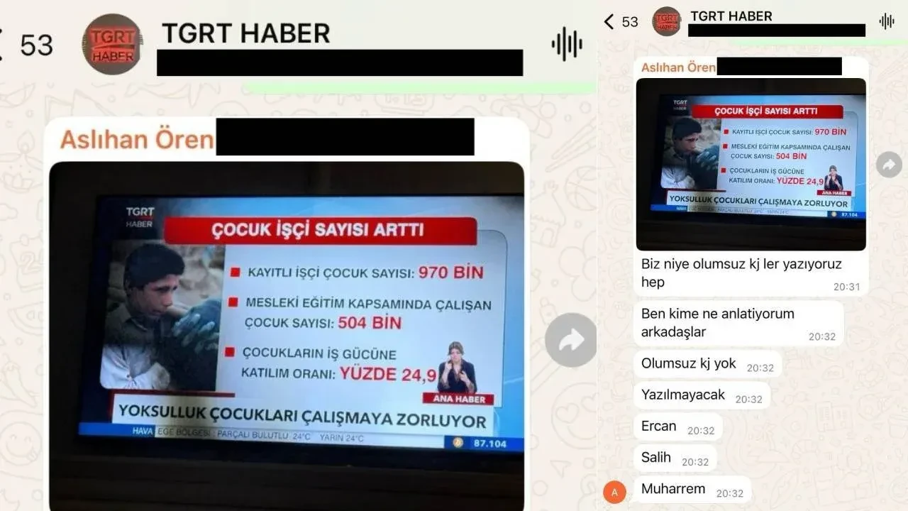 TGRT'de çocuk işçi haberi krizi: Patron eşi habere müdahale ederek çalışanları azarladı