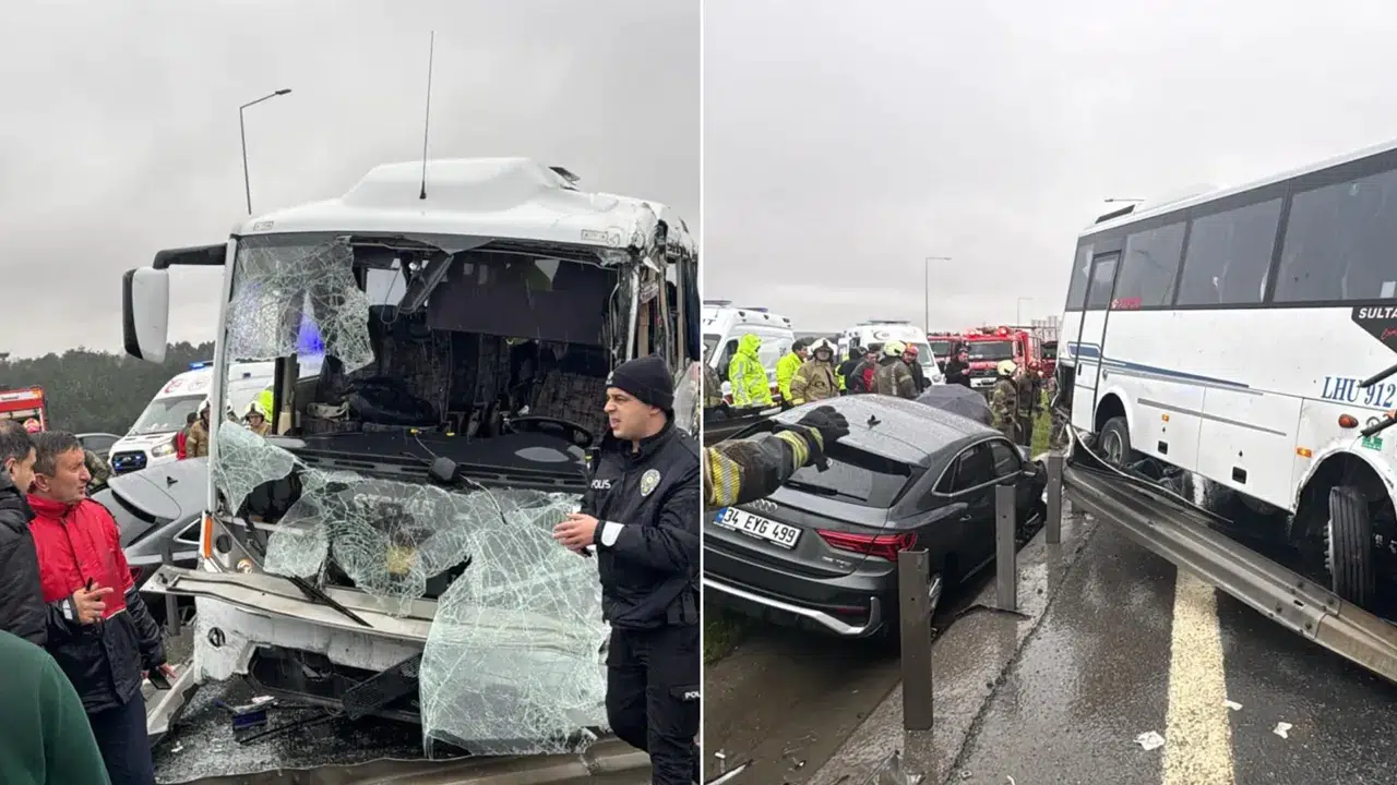 Kuzey Marmara Otoyolu'nda kahreden kaza: Bir polis şehit, 16 yaralı