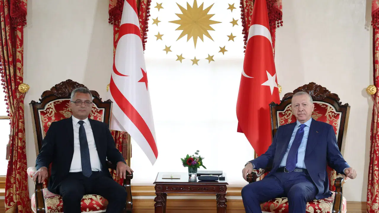 Cumhurbaşkanı Erdoğan, KKTC Cumhurbaşkanı Erhürman ile görüştü