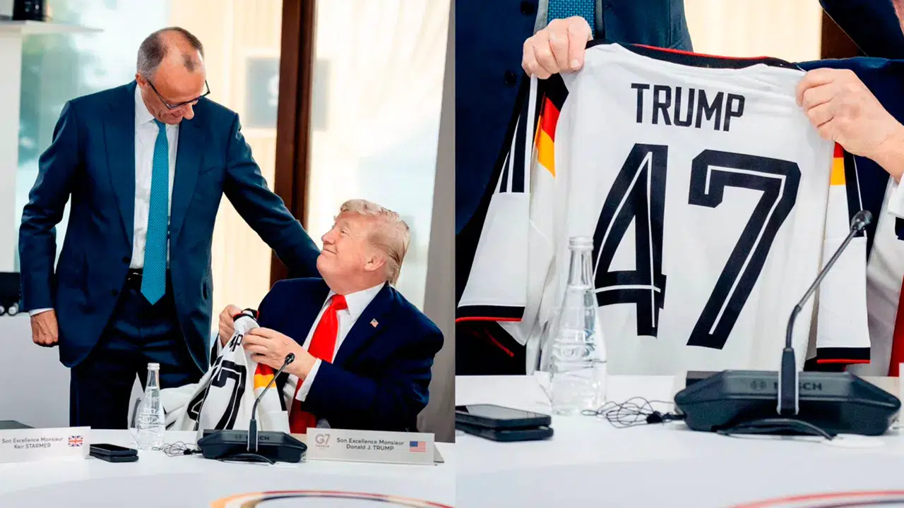 G7 Zirvesi'nde hediye krizi: Merz'in Trump'a verdiği Almanya forması kusurlu çıktı