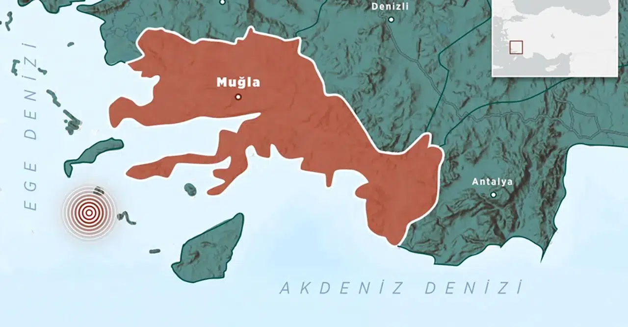 Muğla Datça açıklarında 4,9 büyüklüğünde deprem