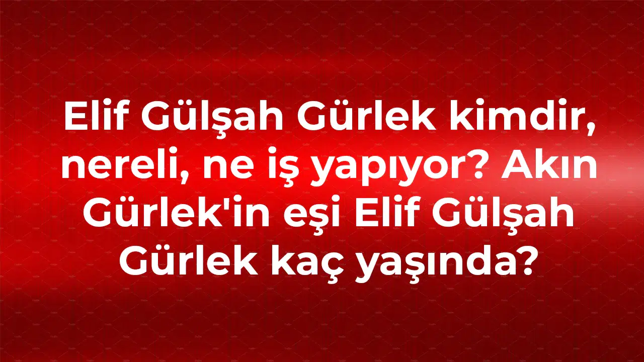 Elif Gülşah Gürlek kimdir, nereli, ne iş yapıyor? Akın Gürlek'in eşi Elif Gülşah Gürlek kaç yaşında?