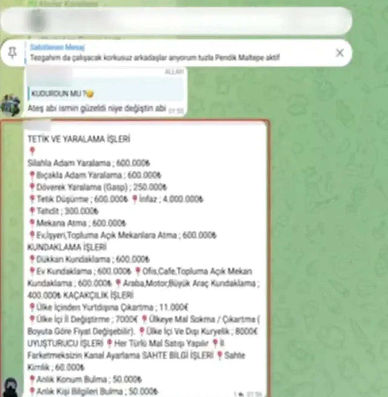Sosyal medyada suç örgütü pazarlığı: Silahlı eylem için fiyat listesi hazırlayan 10 kişi yakalandı