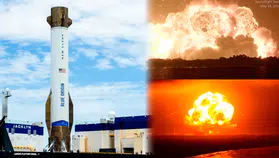 Blue Origin'in dev roketi New Glenn test sırasında fırlatma rampasında infilak etti