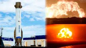 Blue Origin'in dev roketi New Glenn test sırasında fırlatma rampasında infilak etti