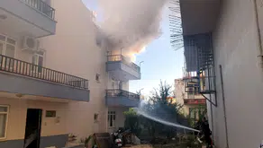 Antalya'da korku dolu anlar: Alevlerin arasında kalan kediyi komşusu kurtardı