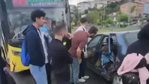 Başakşehir'de trafik kazası: İETT otobüsü ve otomobil çarpıştı