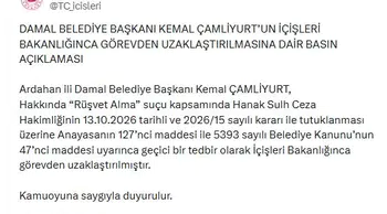 Ardahan'da rüşvet operasyonu: Belediye Başkanı Çamliyurt görevden alındı