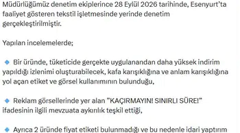 Esenyurt'taki tekstil firmasına 'yanıltıcı indirim' cezası: Bakanlık harekete geçti