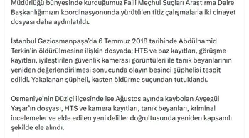 Adalet Bakanlığı'ndan faili meçhul dosyalarına neşter: İki cinayet daha çözüldü