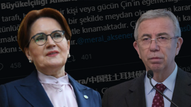 Çin Büyükelçiliği'nden Mansur Yavaş ve Meral Akşener tweeti