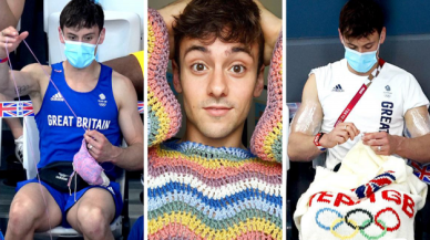 Olimpiyatlarda Tom Daley, tribünlerde örgü örerken görüntülendi