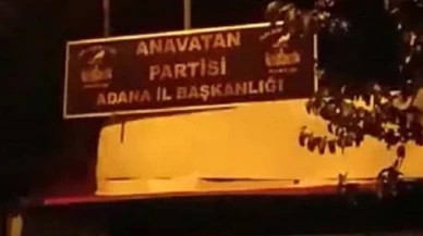 Anavatan Partisi Adana İl Başkanlığı binasına saldırı