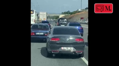 Trafik magandalarına bir yenisi eklendi: Çakarlı araçlarla otobanda konvoy keyfi