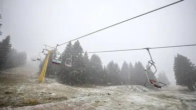 Uludağ'a mevsimin ilk karı yağdı