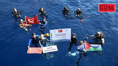 Şahika Ercümen Gazze için dalış rekoru kırdı