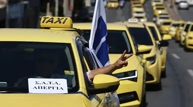 Atina'da taksiciler 48 saatlik grev başlattı