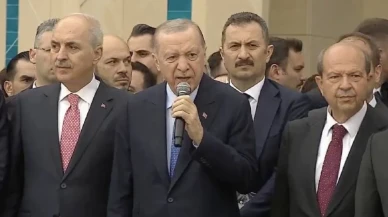 Erdoğan KKTC'de konuştu: Cumhuriyet Yerleşkesi kararlılığın ve bağımsızlık iradesinin sembolüdür