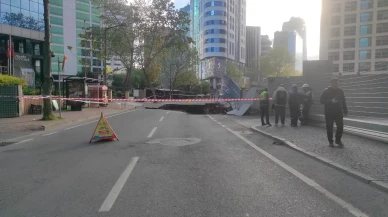 Sarıyer'de yol çöktü: Eski Büyükdere Caddesi trafiğe kapatıldı!